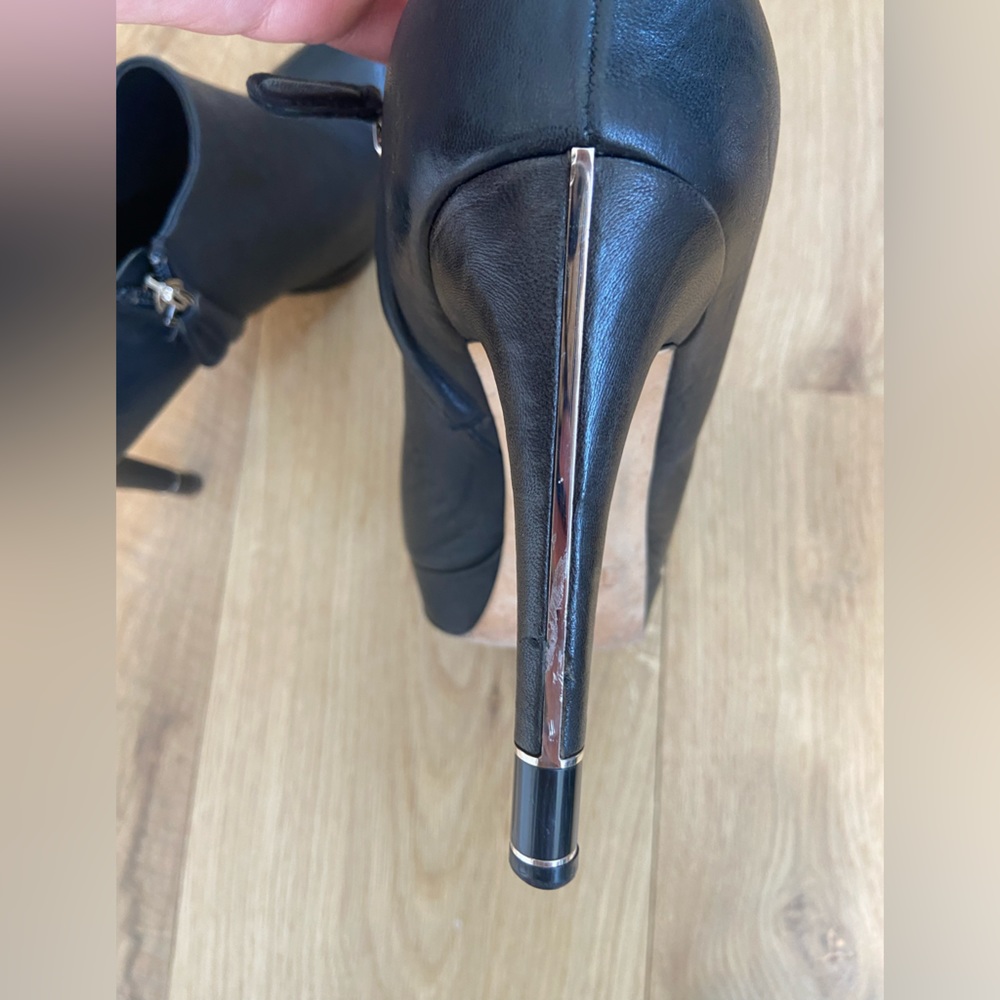 Christian Dior Black Leather Platform Ankle Booties | EU 42 (US 10) | Authentic - Picture 6 of 10